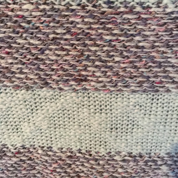 EUC Striped Sweater Light Aqua & confetti yarn - Picture 2 of 5
